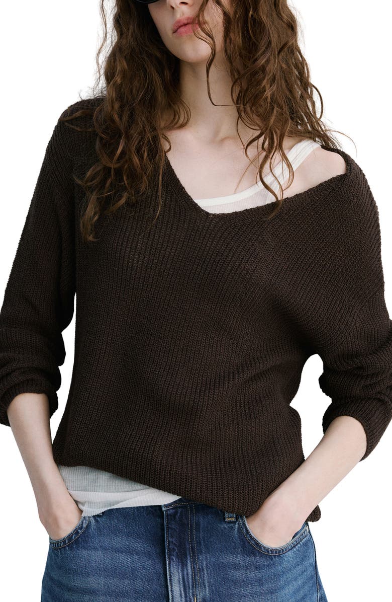 MANGO V-Neck Sweater, Main, color, 