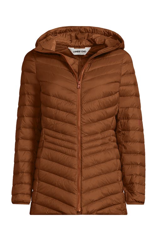 Lands' End Ultralight Packable Down Jacket In Brown