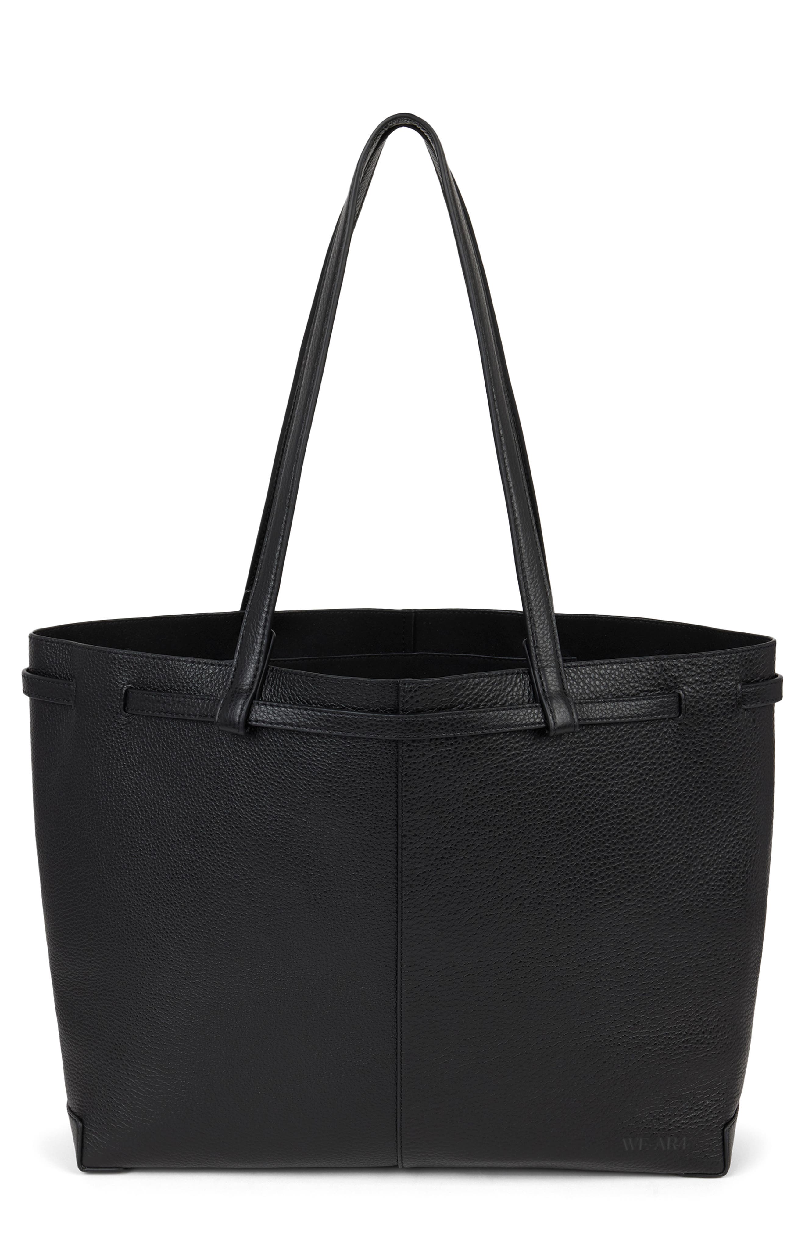 WE-AR4 The Pixie Leather Tote, Main, color, Black