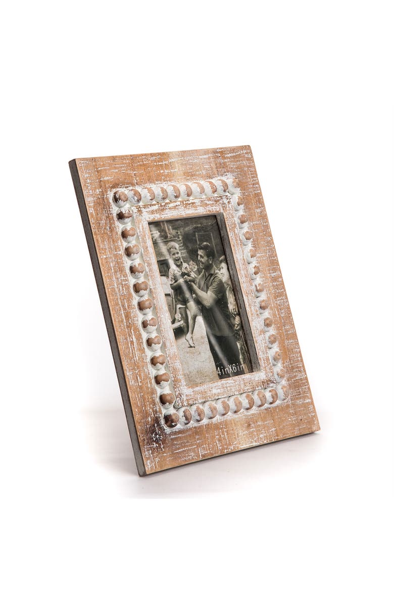 Foreside Home and Garden Natural Wood 4 x 6 inch Whitewash Decorative Wood Picture Frame, Alternate, color, Brown