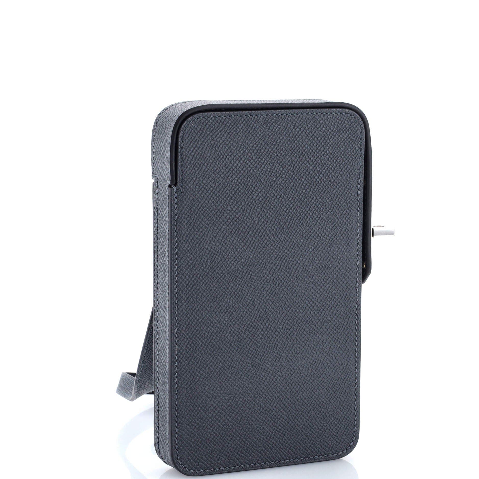 Pre-Owned Hermes Hac a Box Phone Case Epsom, Alternate, color, Gris Misty