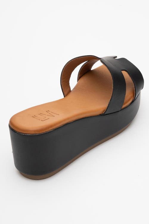 Forever & Always Shoes Lia Leather Platform Sandal In Black