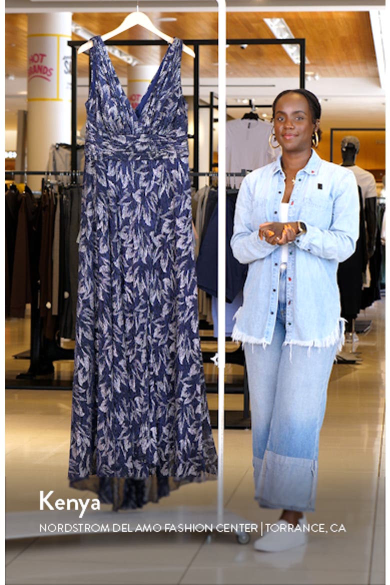 Metallic Floral A-Line Gown video