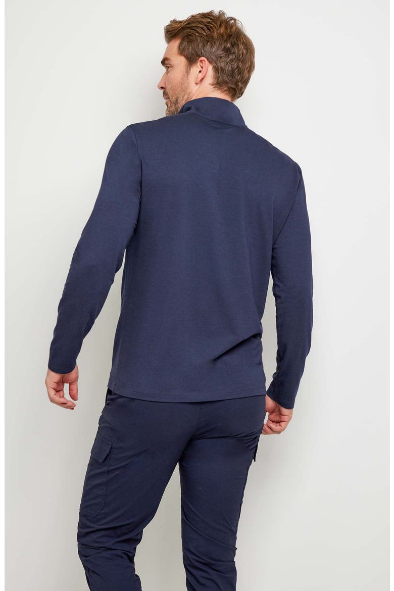 Charlie Zip Pima Top, Alternate, color, Navy