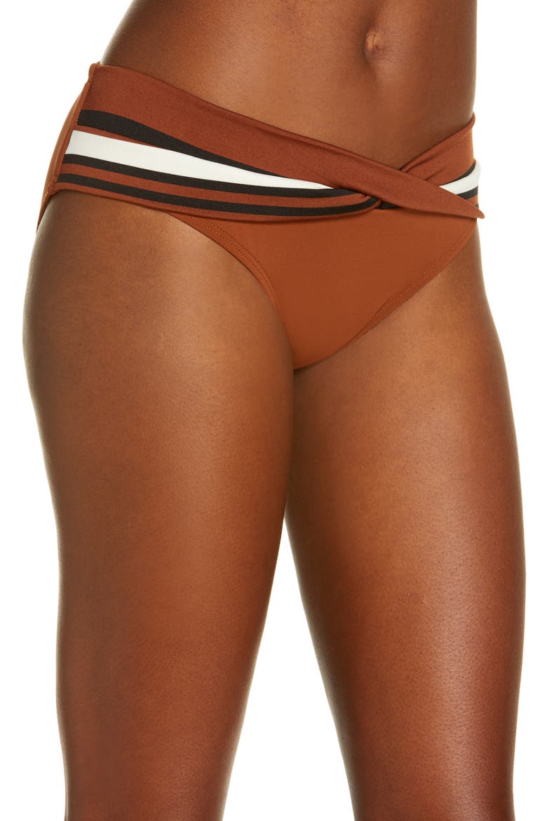 Simone Twist Swim Bottoms, Alternate, color, COCOA CREAM