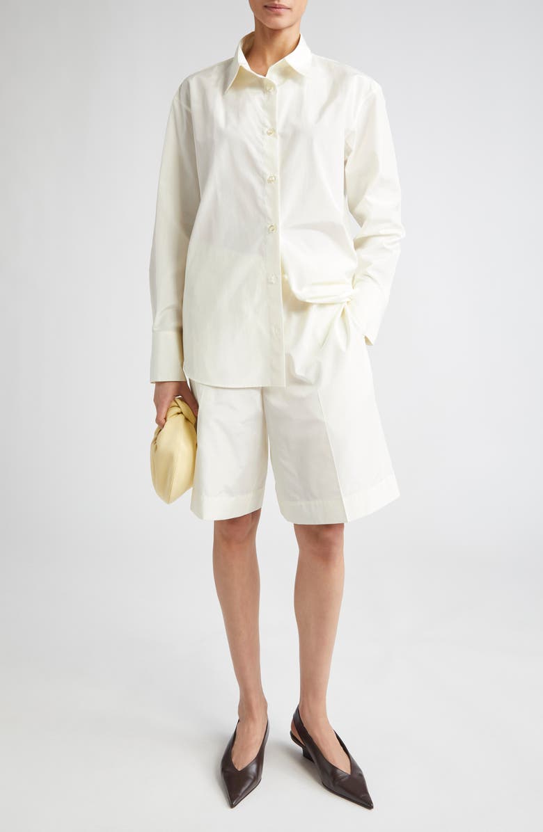 GIA STUDIOS Ryo Taffeta Button-Up Shirt, Alternate, color, White