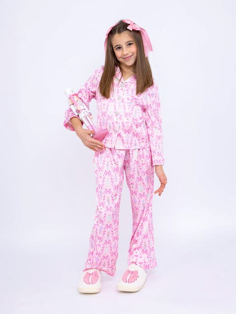 Nutcracker Satin Long Sleeve Pajama Pant Set