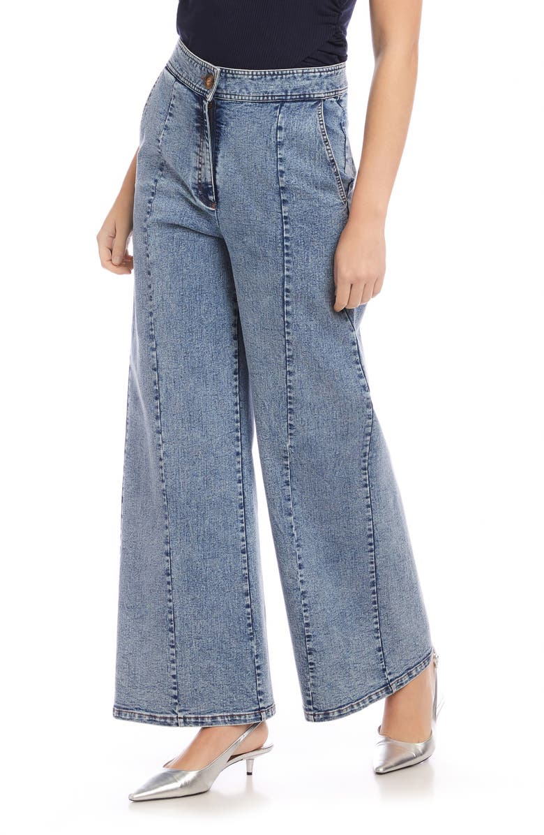 FIFTEEN TWENTY Kristen High Waist Wide Leg Trouser Jeans, Alternate, color, Denim
