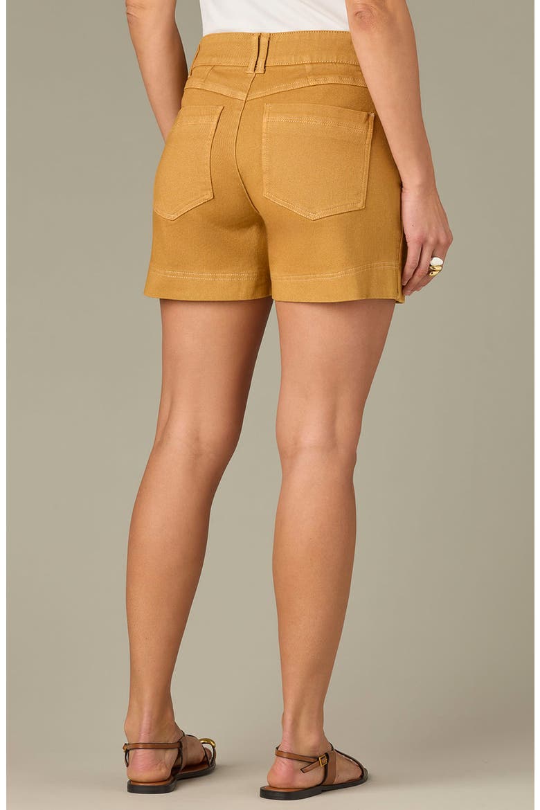 V-Yoke High Waist Twill Shorts, Alternate, color, CANDY YAM