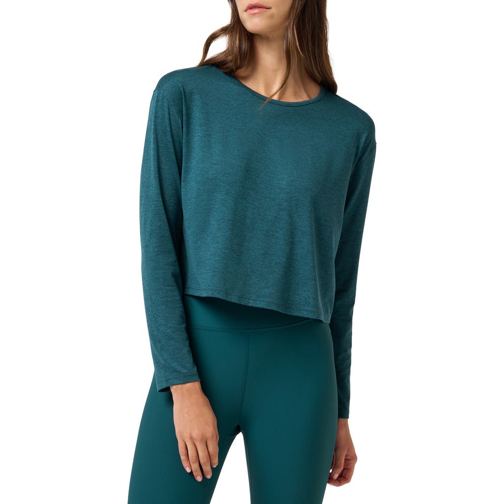 TravisMathew Celestia Long Sleeve Performance T-Shirt in Heather Dark Sea at Nordstrom, Size Small