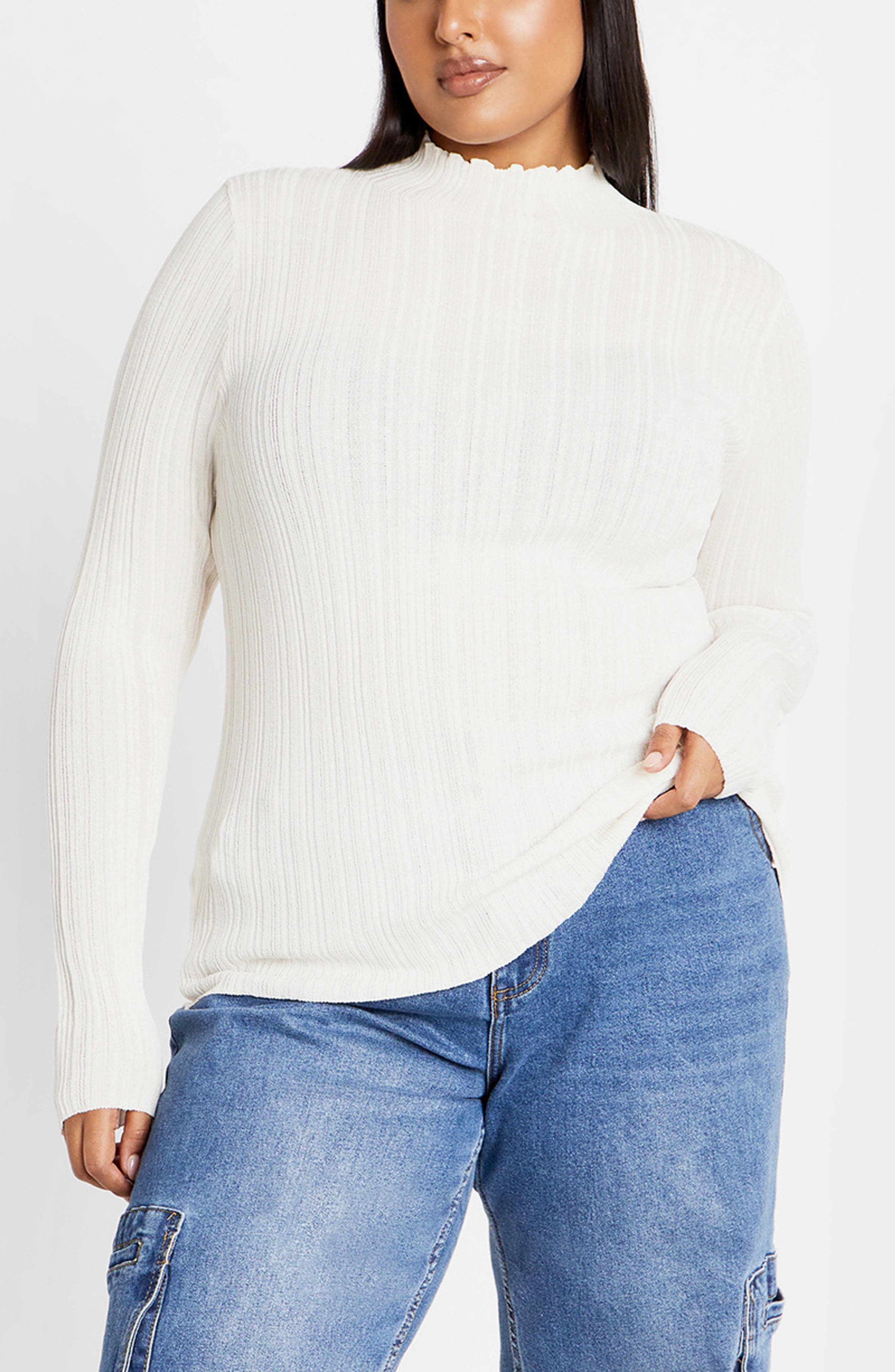 Crinkle Mock Neck Sweater - image 3