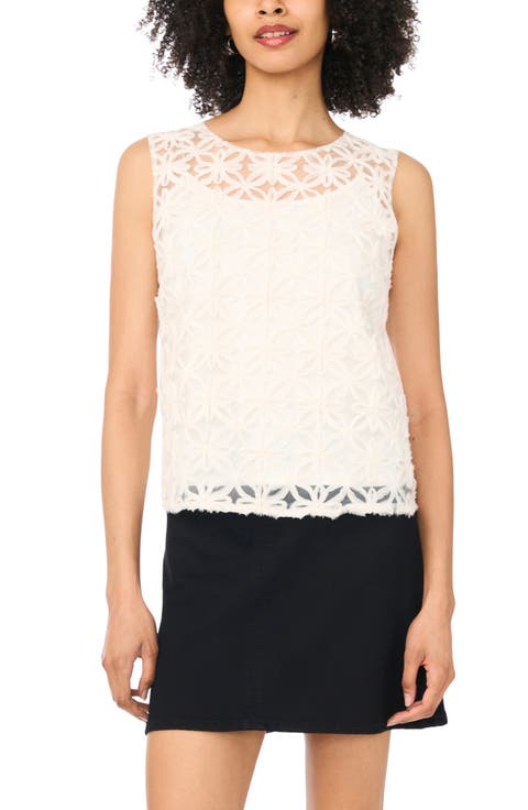 Flower Appliqué Sleeveless Top (Regular & Petite)