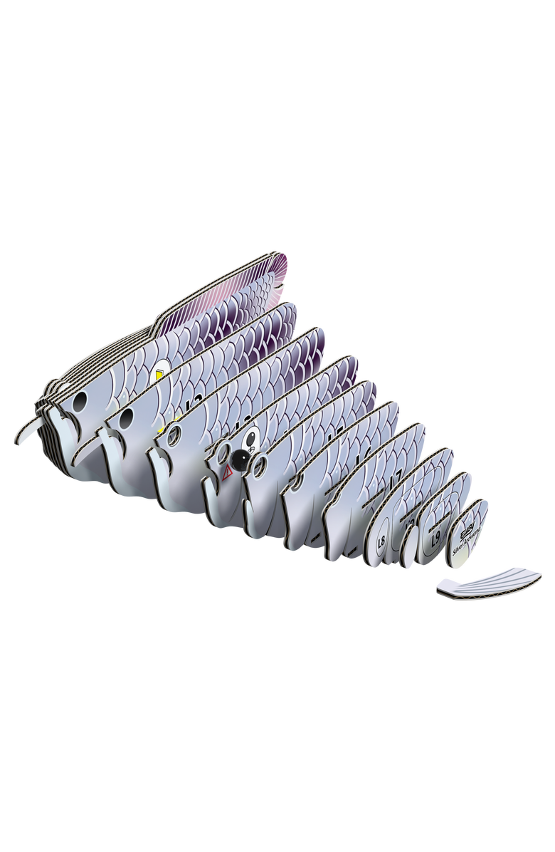 Eugy Puzzles Silver Arowana 3D Puzzle, Alternate, color, NO COLOR