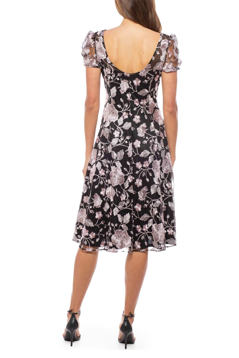 Floral Embroidered Dress, Alternate, color, BLACK/ PINK