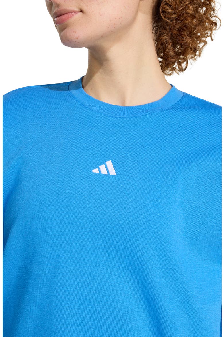 Essentials Small Logo Feel Cozy Sweatshirt, Alternate, color, RAY BLUE/ WHITE
