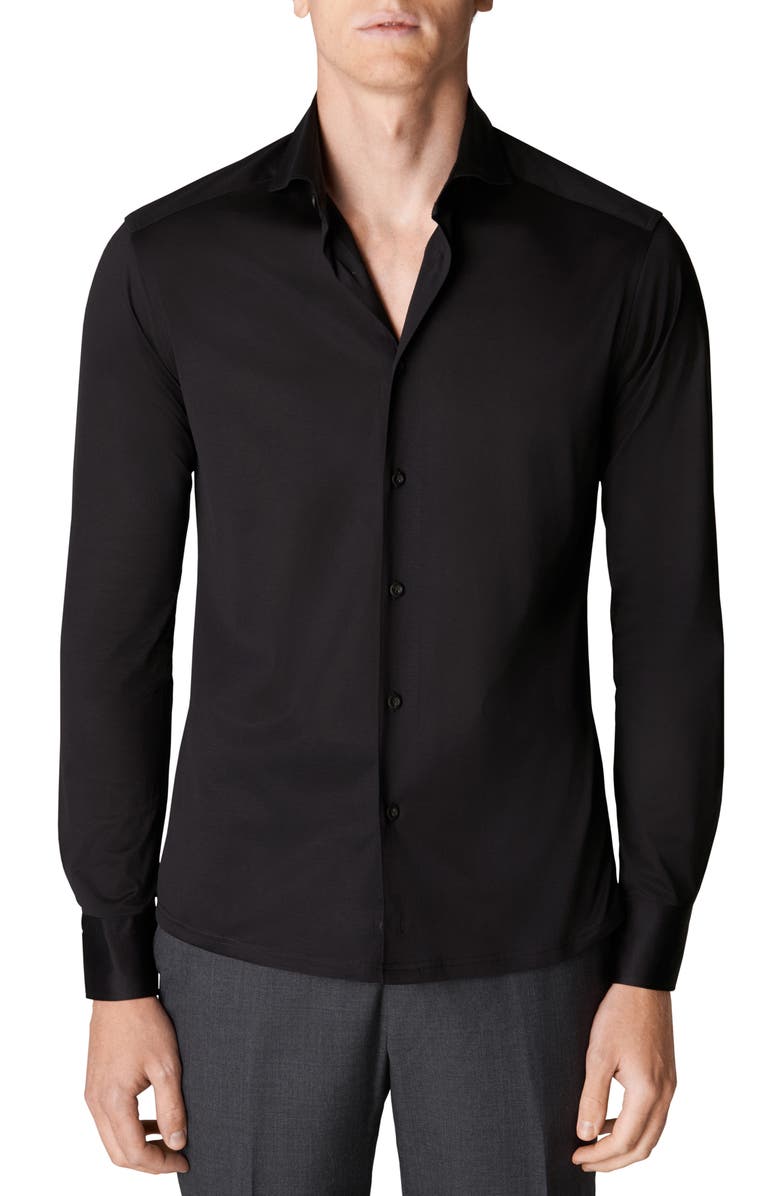 Eton Contemporary Fit Cotton Jersey Shirt, Main, color,