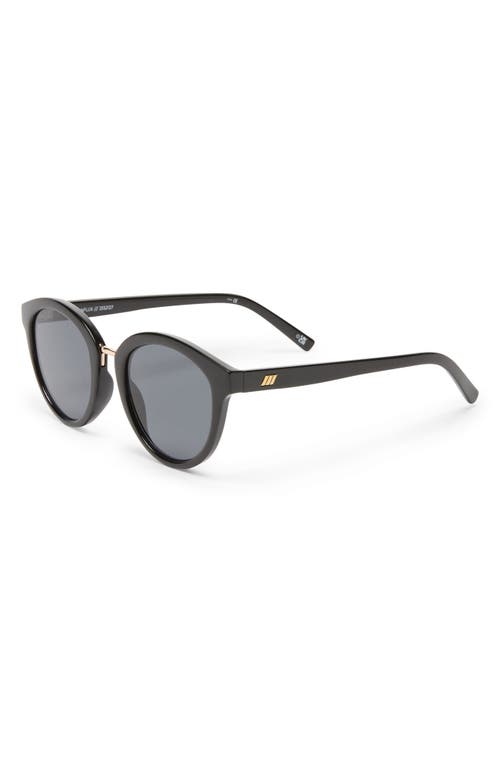 Le Specs Influx Gold-bridge Round Sunglasses In Black/smoke Mono