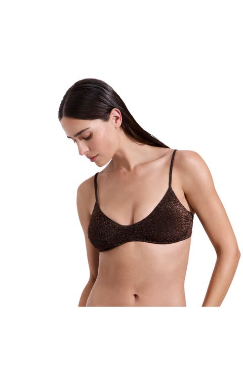 Luna Textured Shimmer Scoop Neck Bikini Top