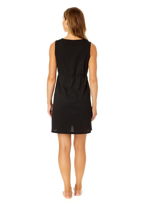 Anne Cole V Neck Dress With Drawstring Waist Detail Cover Up In Meteroite