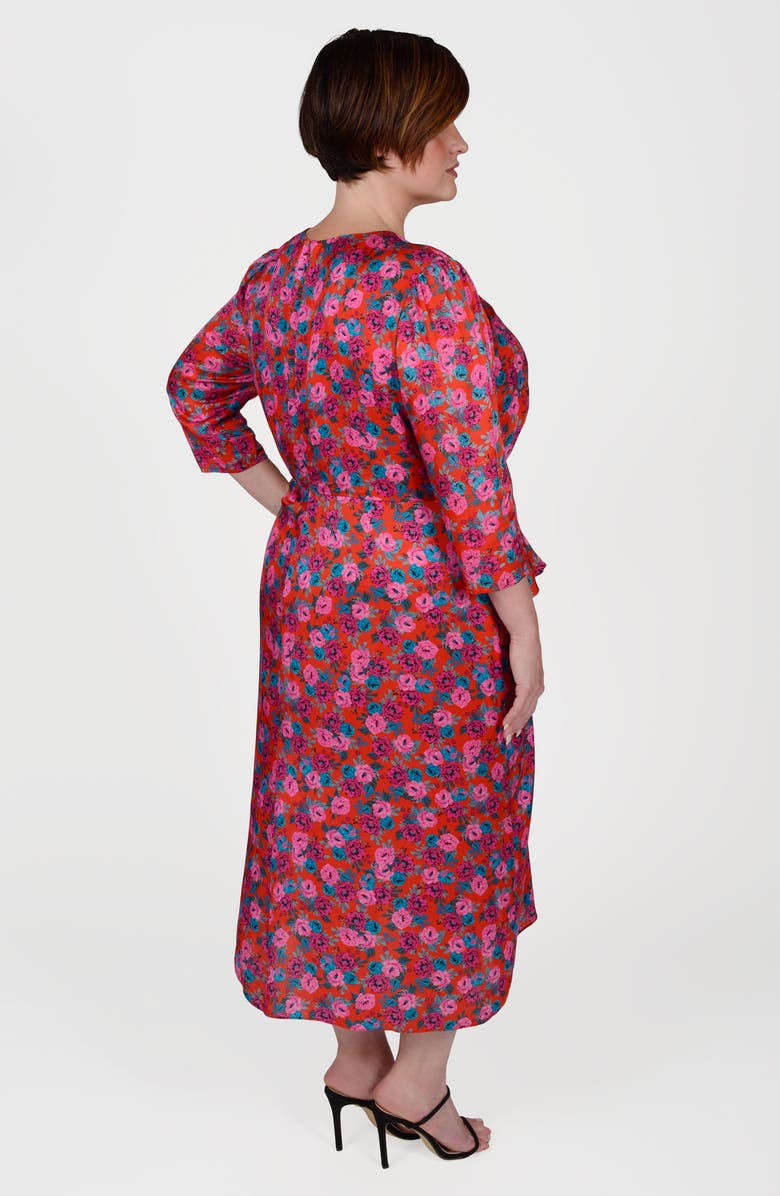 MAYES NYC Winnie Ruched Satin Dress, Alternate, color,