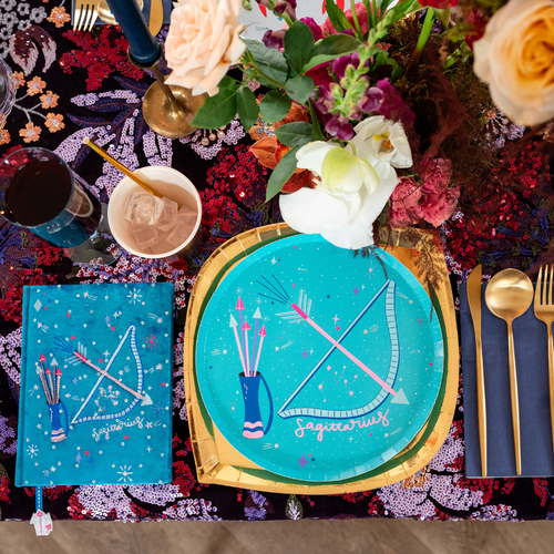 Jollity & Co Zodiac Themed Dinner Plates In Sagittarius