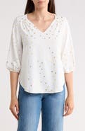 Renee C Print Keyhole Top