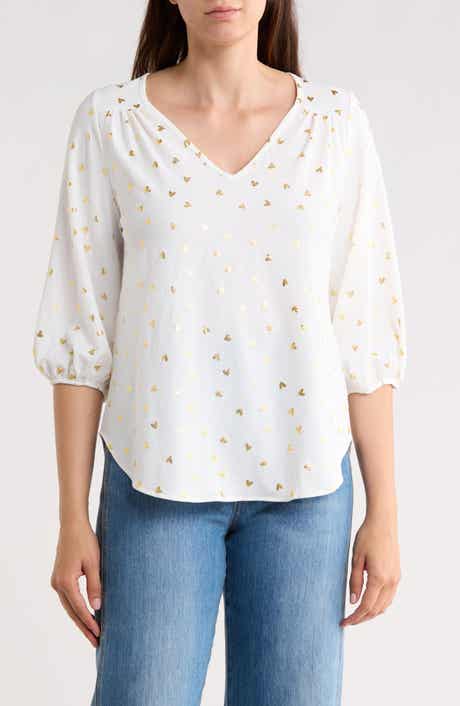 Renee C Print Keyhole Top