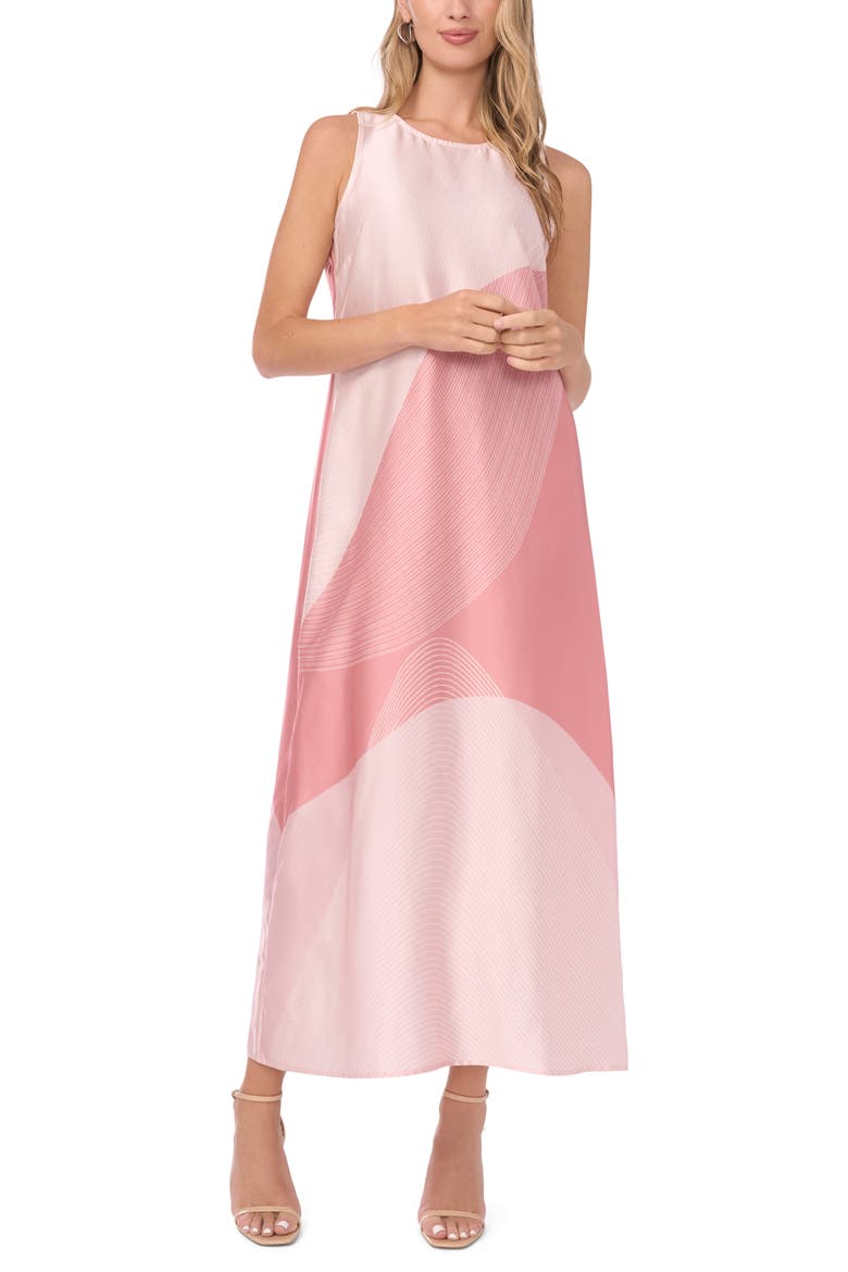 Crewneck Satin Tank Dress, Main, color, ROSE HIP