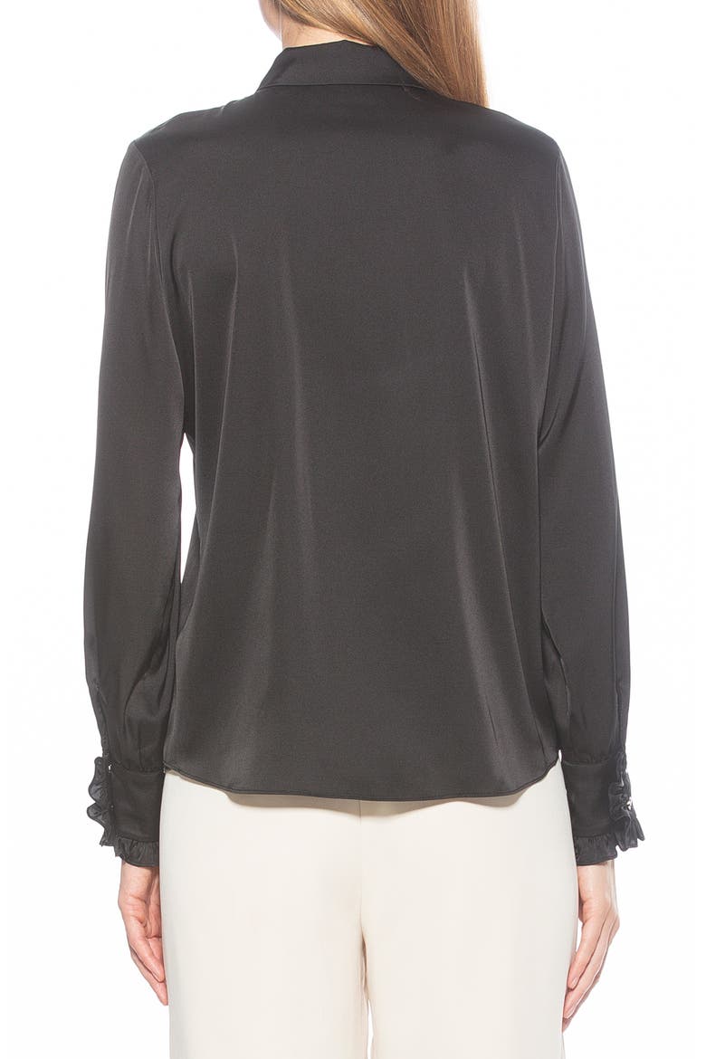 Ruffle Point Collar Blouse, Alternate, color, BLACK