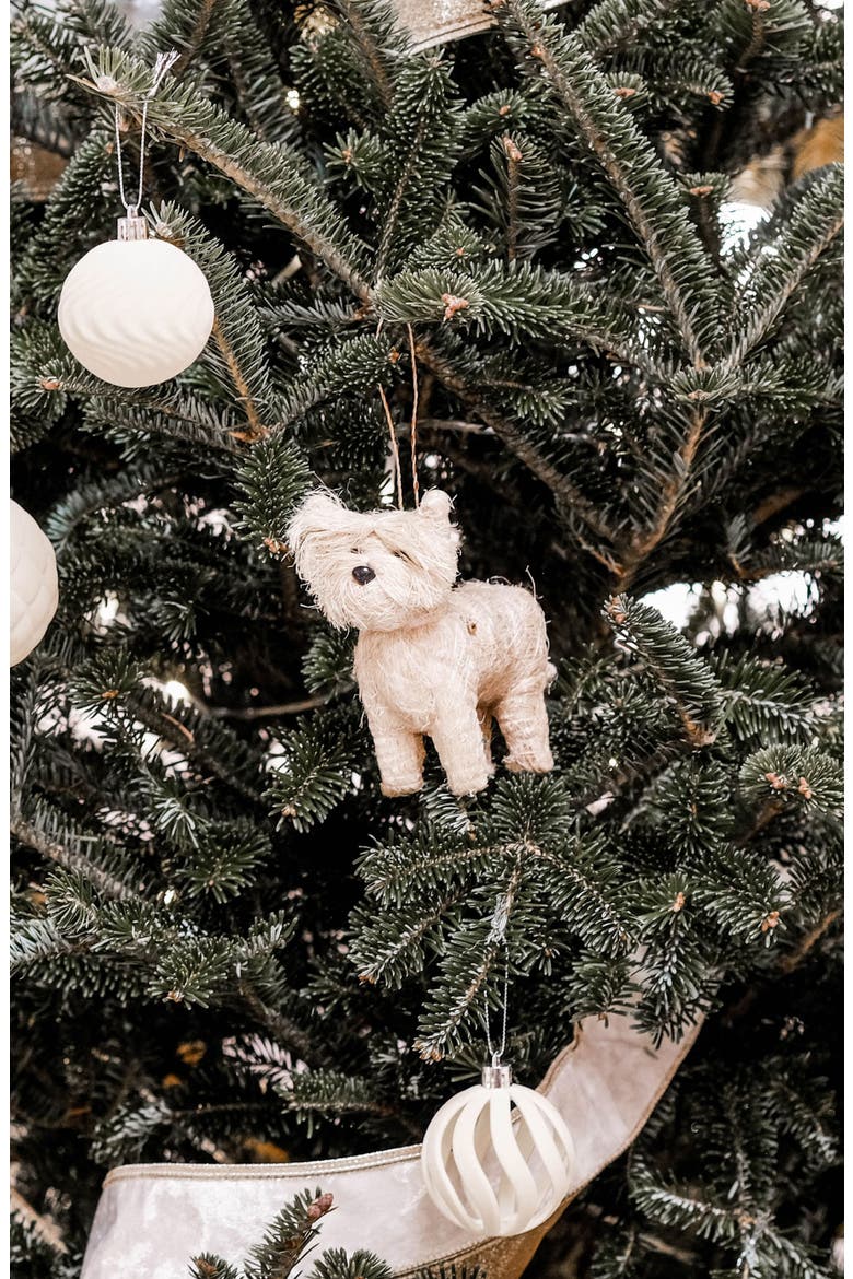 Westie Handwoven Ornament, Alternate, color, WHITE