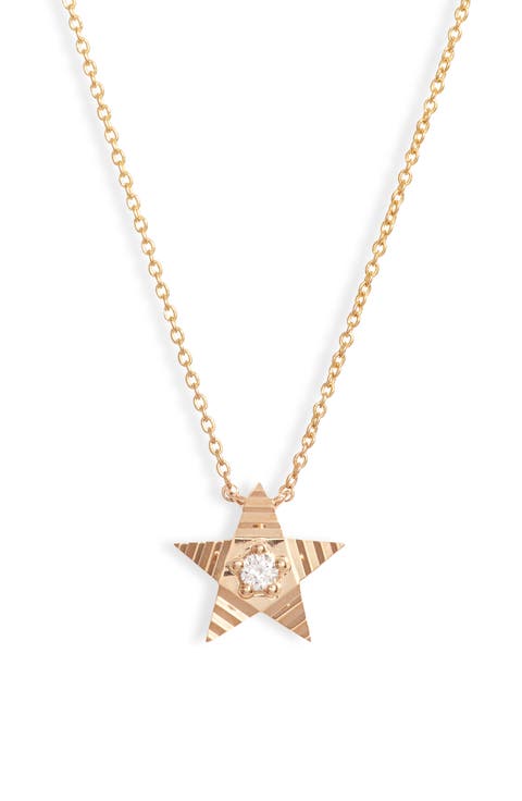 Diamond Fluted Star Pendant Necklace