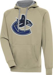 ANTIGUA Men's Antigua Khaki Vancouver Canucks Victory Pullover Hoodie