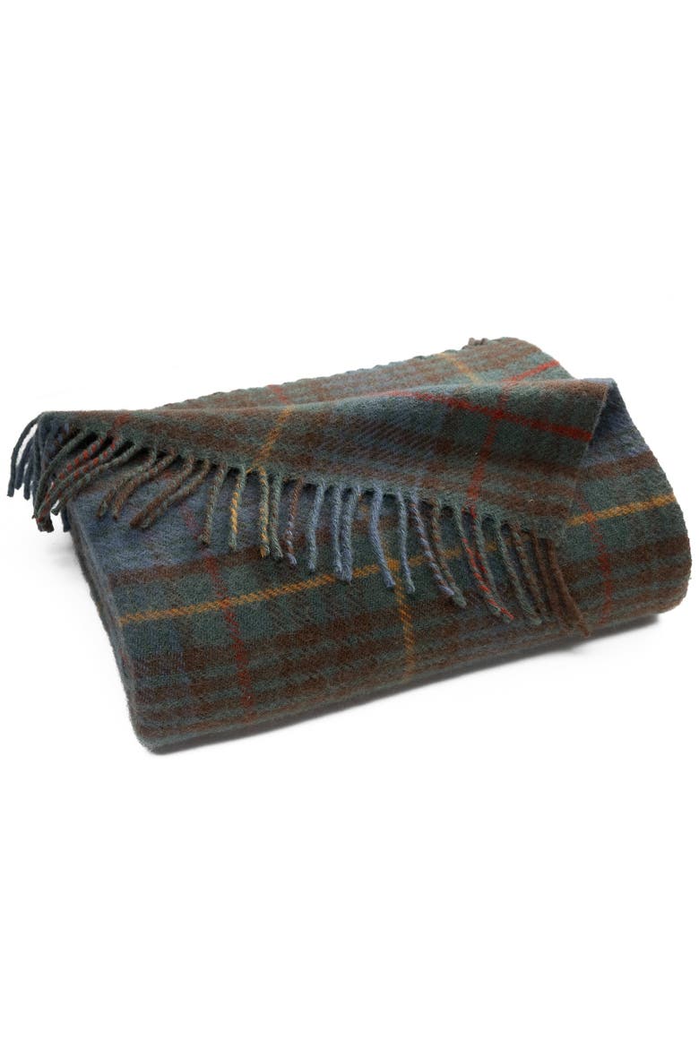 Highland Tweeds New Wool Fluffy Throw, Alternate, color, Antique Hunting Stewart