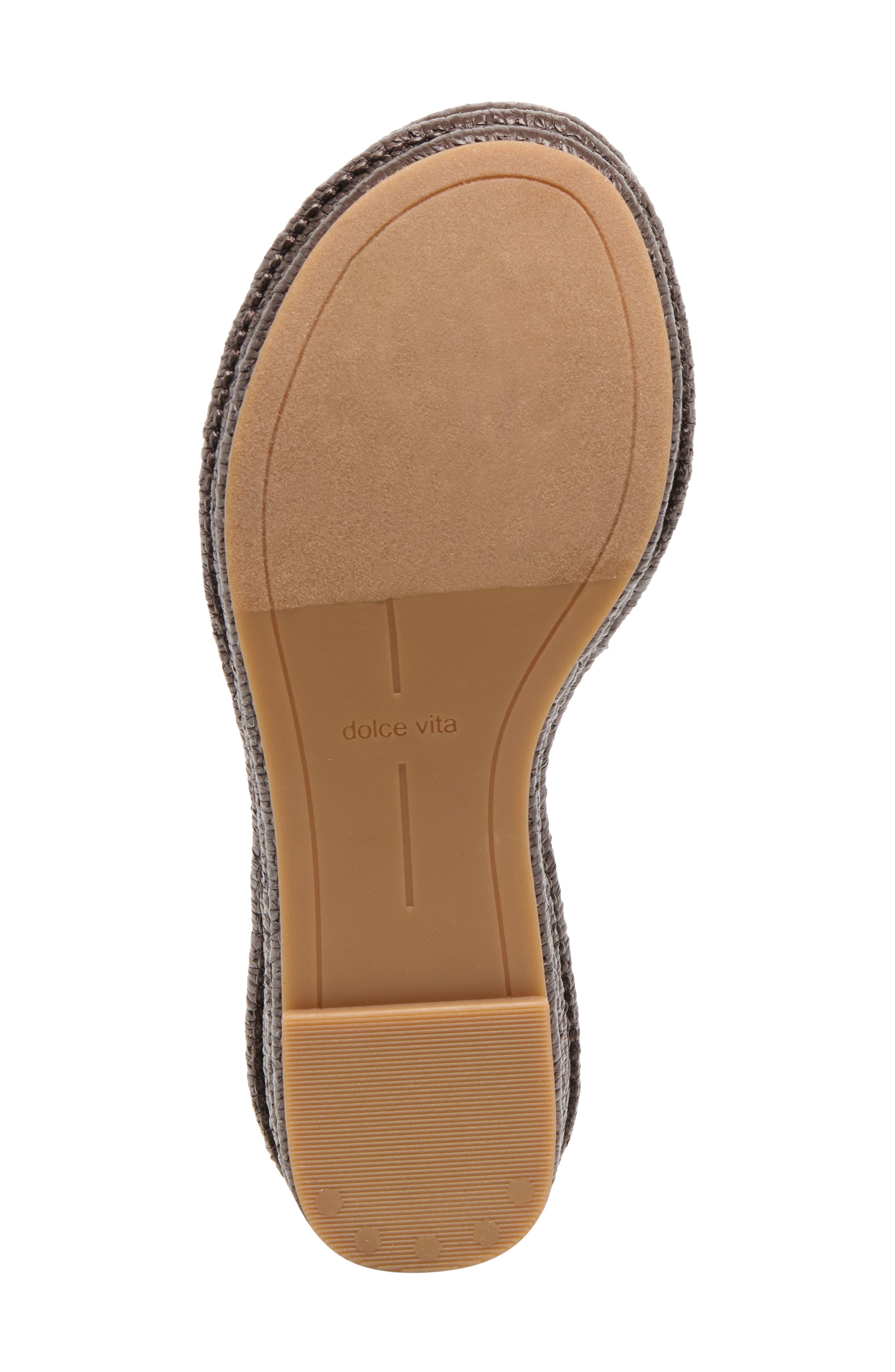 Dolce Vita Throne Platform Wedge Sandal, Alternate, color, Chocolate Woven Raffia