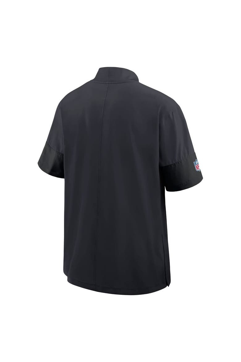 Men's Nike Navy Houston Texans Sideline Short Sleeve Quarter-Zip Performance Coach Jacket, Alternate, color, Navy