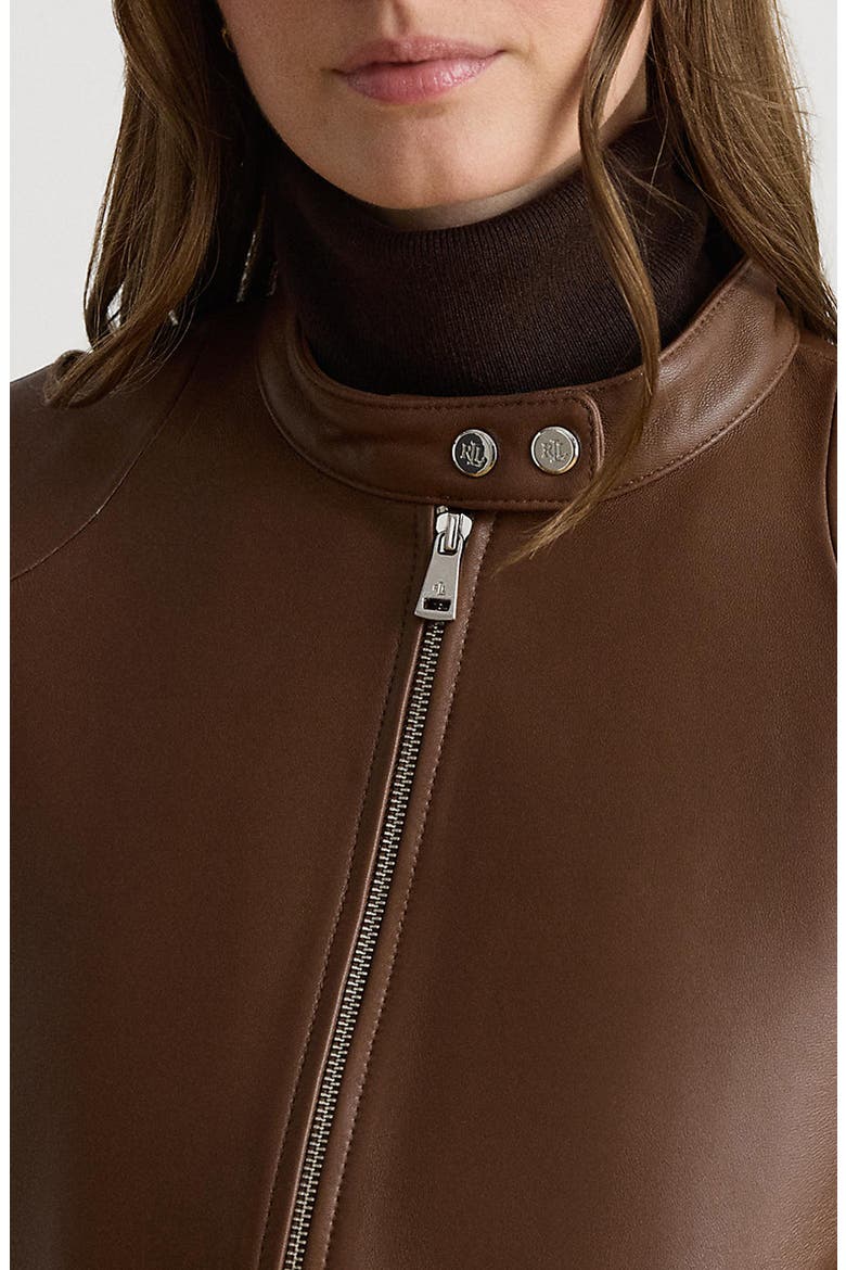 Lambskin Leather Jacket, Alternate, color, TABACCO