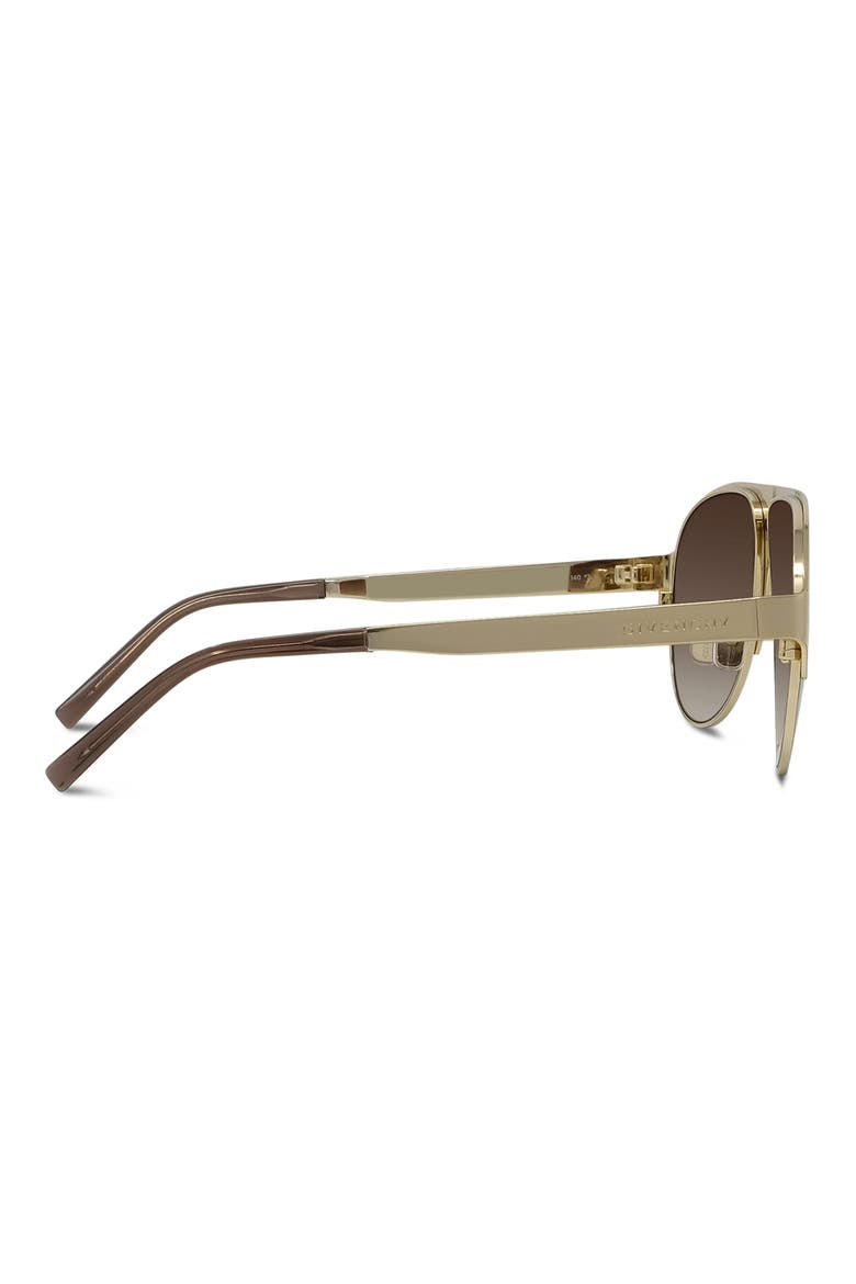 57mm Gradient Pilot Sunglasses, Alternate, color, GOLD / GRADIENT BROWN