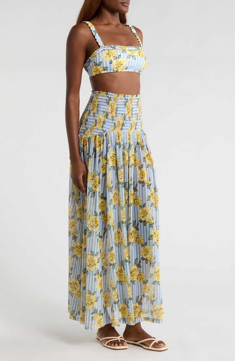 Hutch Smocked Cover-Up Maxi Skirt, Alternate, color, Yellow Rose