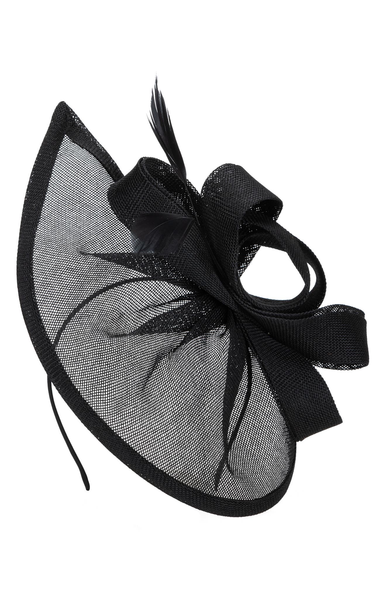 San Diego Hat Mesh Fascinator with Feathers