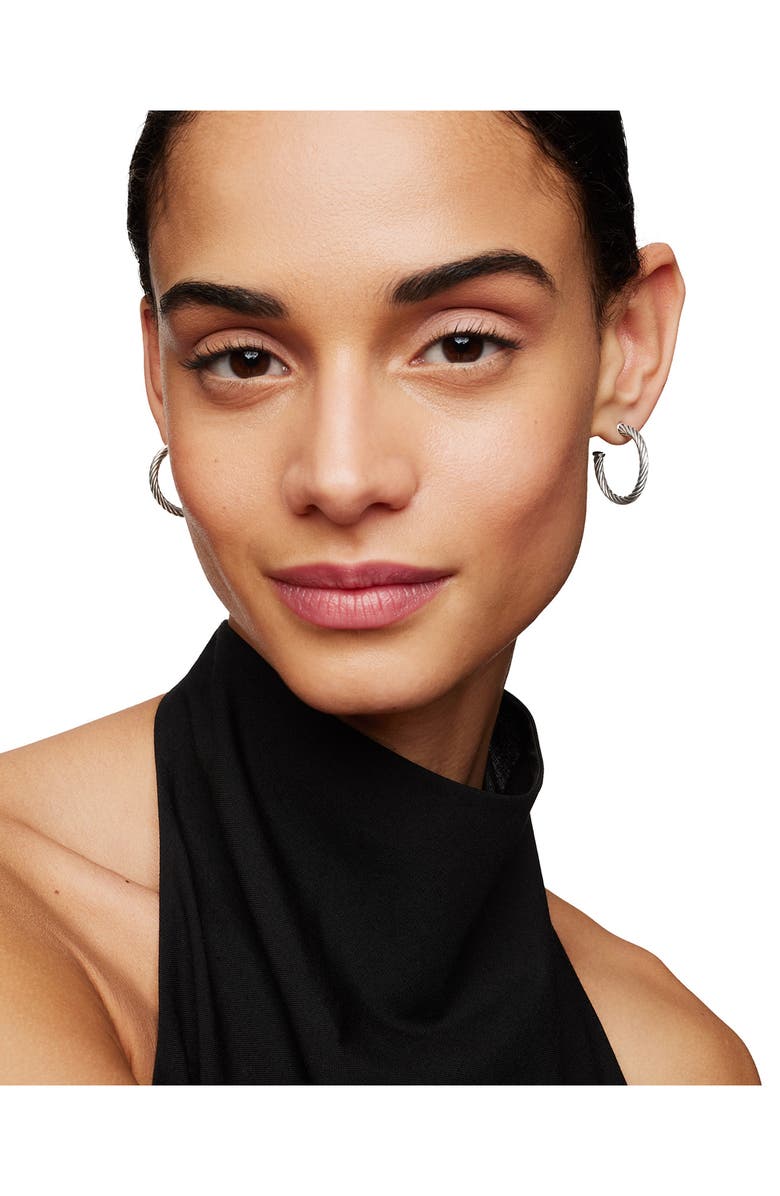 David Yurman Cable Hoop Earrings, Alternate, color, Silver