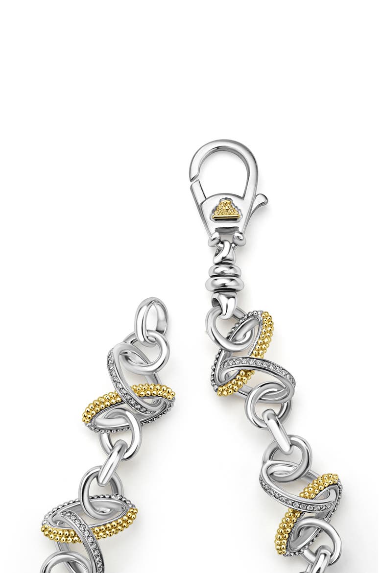 Caviar Lux Diamond Link Bracelet, Alternate, color, TWO-TONE
