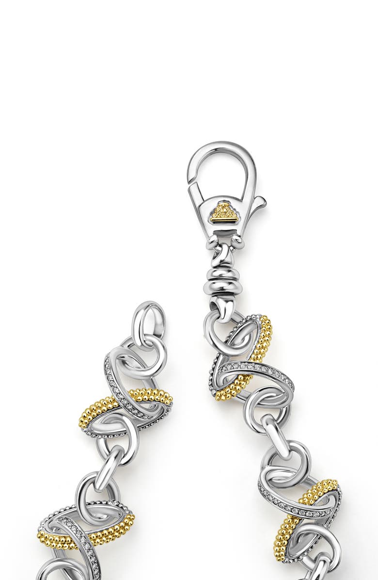 LAGOS Caviar Lux Diamond Link Bracelet, Alternate, color, Two-Tone