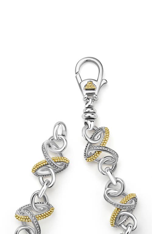 Lagos Caviar Lux Diamond Link Bracelet In Two-tone