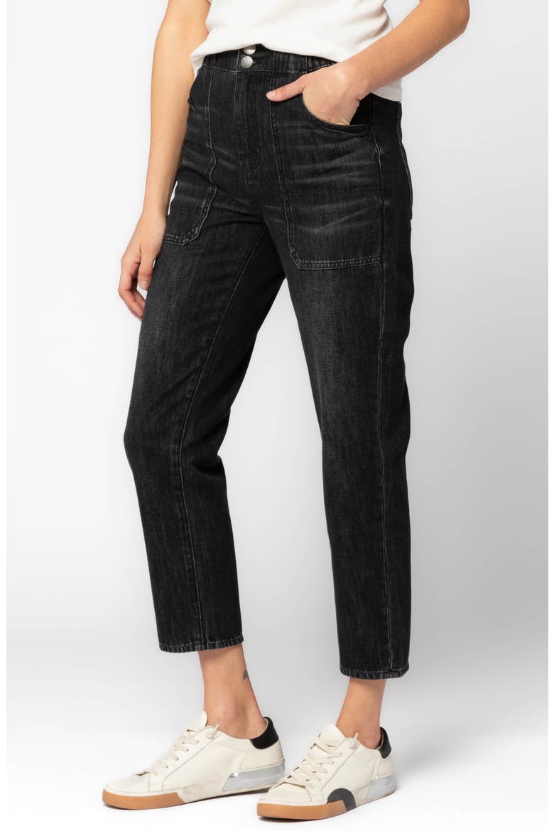 Elina Crop Jeans, Main, color, BLACK