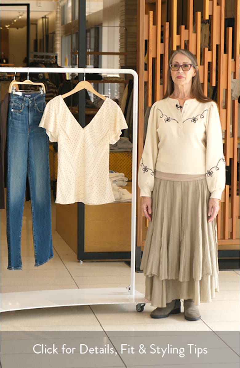 Yvonne Print Flutter Sleeve Top, sales video thumbnail