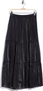 Joie Metallic Tiered Maxi Skirt