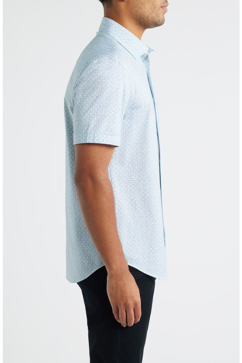 Miles OoohCotton® Print Short Sleeve Button-Up Shirt, Alternate, color, SEAFOAM