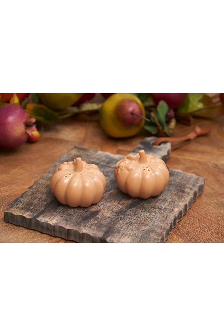 Harvest Pumpkin Dolomite Salt & Pepper Shakers Set of 2, Alternate, color, Beige