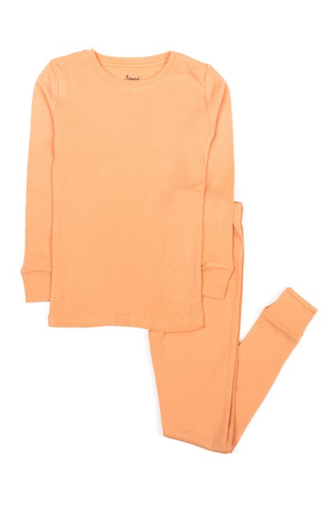 Kids Two-Piece Solid Cotton Matching Family Pajamas