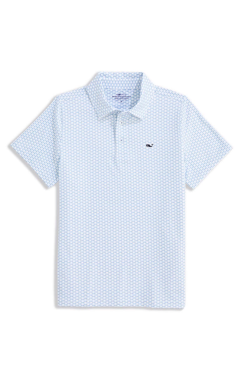 vineyard vines Kids' Print Polo, Main, color, Micro Barracuda